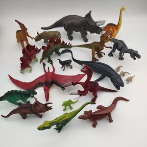 Lot of 20 Plastic Dinosaurs Figures Toys ~ Multiple sizes / Brands ~ No JP/JW